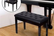 Leather Piano Dressing Stool  Black