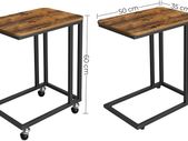 Side Table Sofa Table Coffee Table Easy to Assemble Sturdy Living Room Table on Wheels