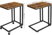 Side Table Sofa Table Coffee Table Easy to Assemble Sturdy Living Room Table on Wheels