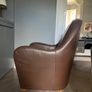 Natuzzi Brown Leather Armchair Image 3