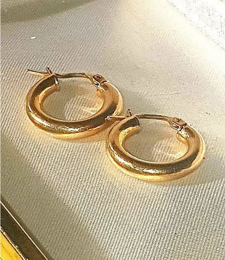 Vintage Hallmarked 9k Gold Chunky Hoop Earrings
