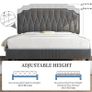 Double Upholstered Velvet Bed Frame with with Diamond Button Image 4