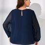SHEIN Navy Chiffon Sleev Top. Size 16. New Image 2
