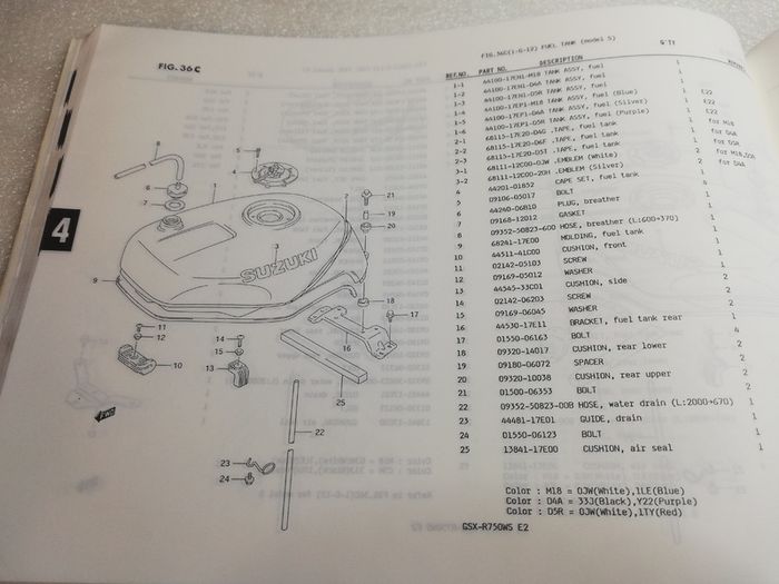 Gsxr 750 Wn Wp Wr Ws Parts Manual