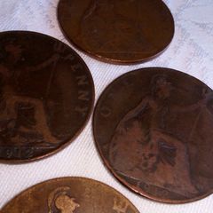 1912 Copper Pennies.