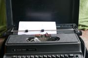 Vintage Silver Reed Typewriter With Original Black Case