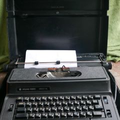 Vintage Silver Reed Typewriter With Original Black Case
