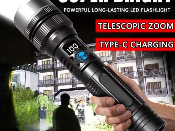 Ultra-Bright LED Flashlight with Digital Display