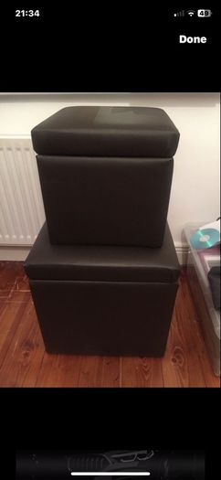 2 Seated storage box with lid one large and one small