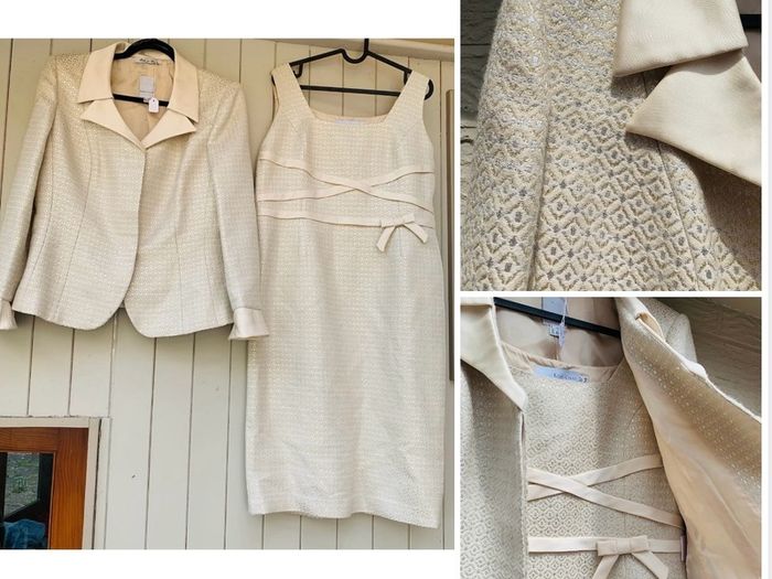 luis civit designer suit dress and jacket wedding chic classic art deco embroidery
