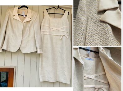 luis civit designer suit dress and jacket wedding chic classic art deco embroidery