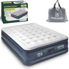 Premium King Size Air Bed Double with Built in Pump Electric & Storage Bag | Self Inflatable Mattress - Waterproof Camping Bed - Blow Up Mattress - Air Mattress Double - Blow Up Bed Double