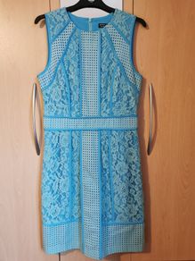 Warehouse blue lace Dress UK 12