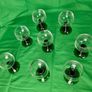 Set of eight antique Luminarc France glasses with green, ribbed stems Image 4