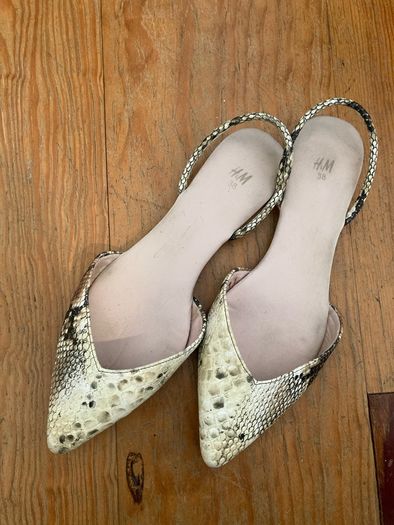 H&M snakeskin sling backs