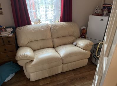Electric 2 Seater Leather Recliner Sofa