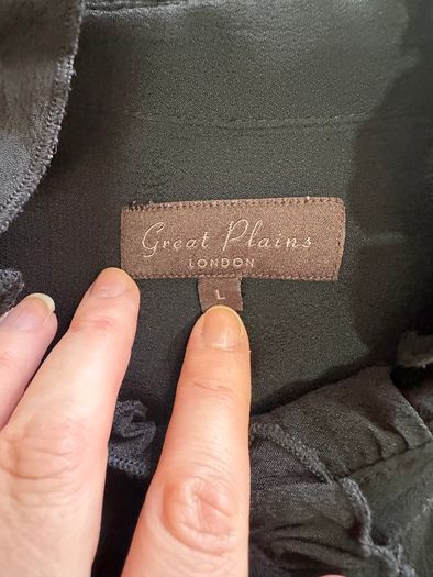 Great Plains black ruffle blouse - sz 12