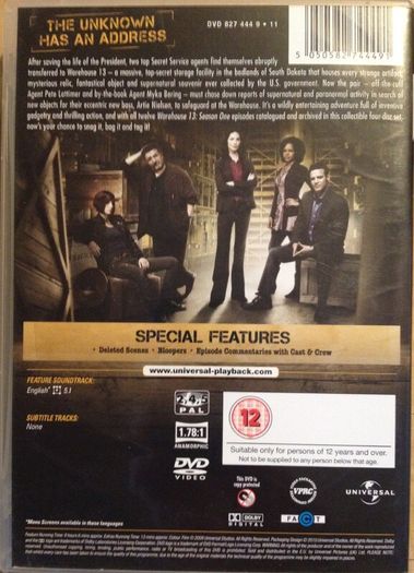 Warehouse 13 [2009] Season 1 [DVD TV Boxset]