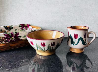 Nicholas Mosse small jug and bowl Red Tulip