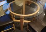 Dining table with 3 chairs.