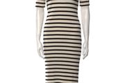 Ganni Striped Ribbed Knit Dress Size Small