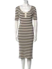 Ganni Striped Ribbed Knit Dress Size Small