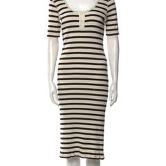 Ganni Striped Ribbed Knit Dress Size Small