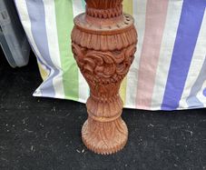 Wood carved vase