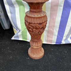 Wood carved vase
