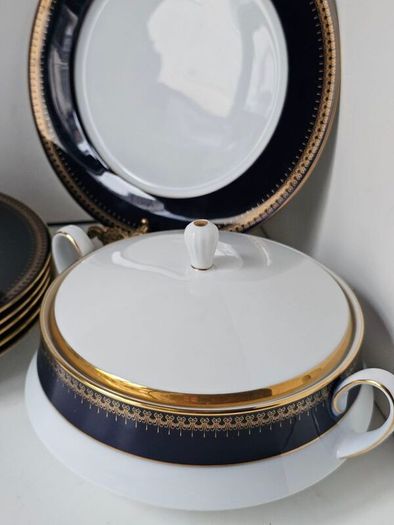 NEW The Royal "Romanov" Collection by Christineholm Cobalt Blue  and Gold Dinner Set