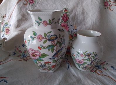 Aynsley Pembroke Hexagonal Vase + Another