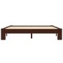 Bed Frame Dark Brown Solid Pine Wood 160x200 cm Image 4