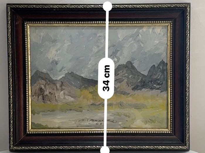 F.E. Nesbitt original signed mountain landscape painting, framed