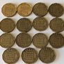 Brass 3 pence x 15 Image 3