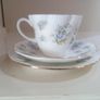13 piece Tea Set, 4 Tea Trio and Fruit / Sweet Bowl, Queens "Forget-me-Not" Image 3