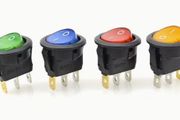 4 pcs LED Color Changing Rocker Switches, 12V 20A, 3-Pin, On/Off, new.
