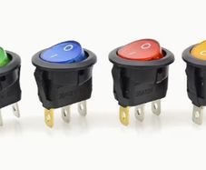 4 pcs LED Color Changing Rocker Switches, 12V 20A, 3-Pin, On/Off, new.