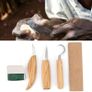 Woodworking Carving Tool,5Pcs High Manganese Steel Hand Woodworking Carving Tool Set for Beginners Image 7