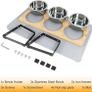 Cat Bowls with Stand & Feeding Mat, 3Pcs Deep Stainless Steel Food Bowls (500ml) for Pet Image 5