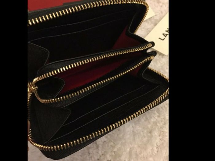 LANCEL Black Wrap Around Zip Purse