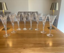Complete Set of 8 Waterford Crystal Millenium Toasting Flutes