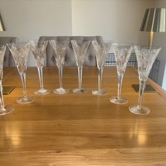 Complete Set of 8 Waterford Crystal Millenium Toasting Flutes