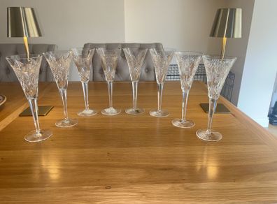Complete Set of 8 Waterford Crystal Millenium Toasting Flutes