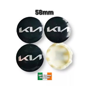 4x KIA Wheel Centre Cap Alloy Hub New Set Of 4 Centre Caps Black / Silver 58mm  Hubcaps centre caps K5 K9 K3 Sportage Sorrento