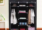 Canvas Wardrobe Cupboard Clothes Hanging Rail FREE DELIVERY NATIONWIDE
