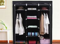 main image for ad Canvas Wardrobe Cupboard Clothes Hanging Rail FREE DELIVERY NATIONWIDE