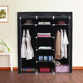 Canvas Wardrobe Cupboard Clothes Hanging Rail FREE DELIVERY NATIONWIDE