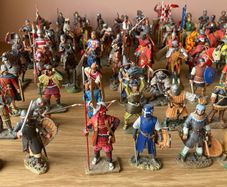 Collection of 98 Medieval Warrior figurines and booklets