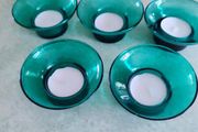 Lovely Set Of 5 Turquaze Glass Night Light Candle Holder