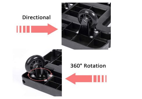 Heavy Duty Folding Hand Truck, Rotating Wheel Folding Trolley Folding Platform Luggage Cart Platform Truck for Luggage, Travel, Shopping, Auto, Moving and Office Use